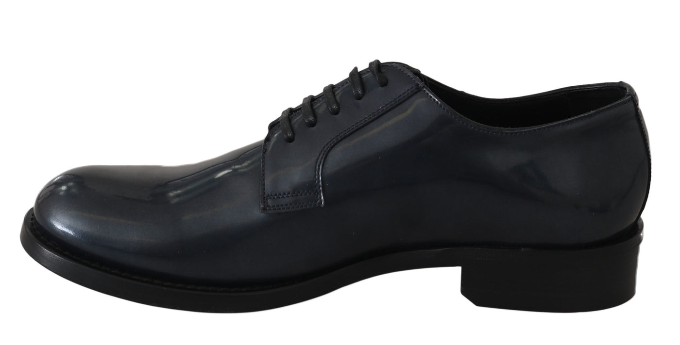 Blue Leather Derby Dress Formal Shoes