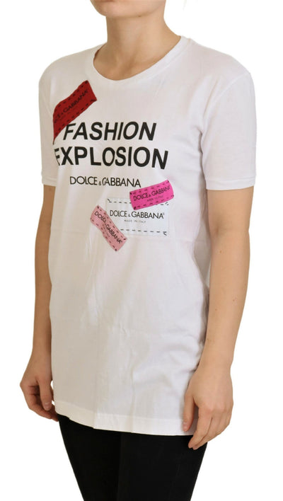 White Cotton Top Fashion Explosion T-shirt