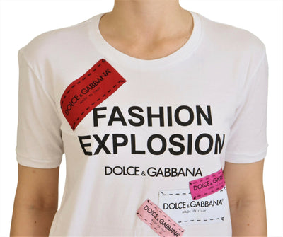 White Cotton Top Fashion Explosion T-shirt