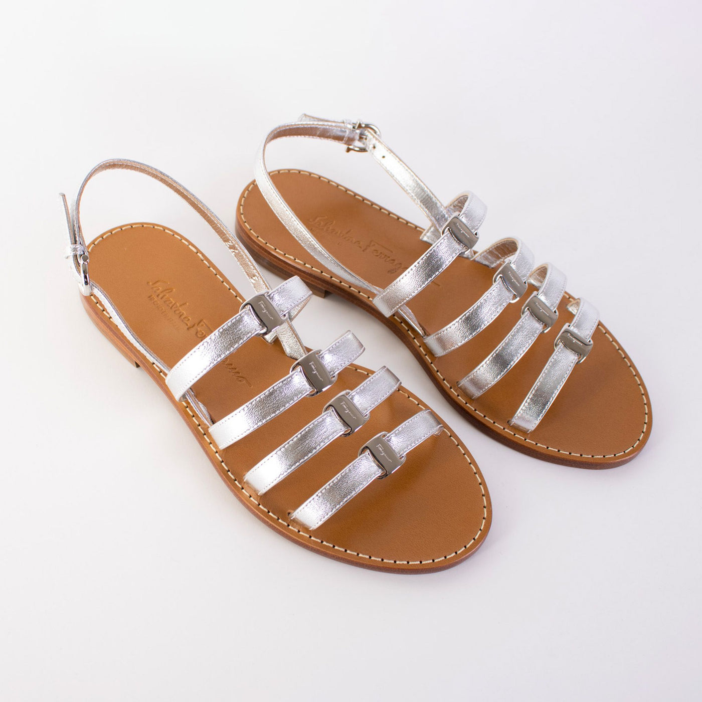 Silver Leather Galilee Sandals