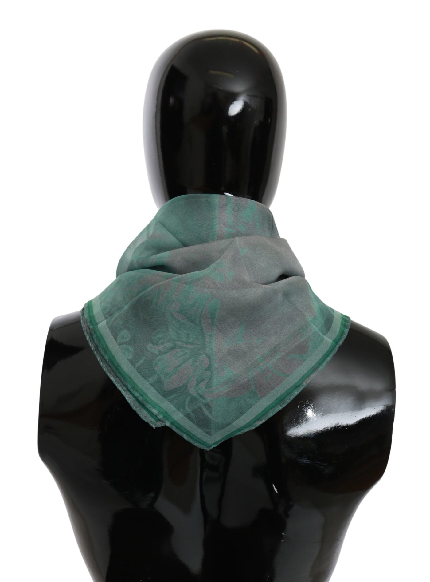 Green Silk Shawl Foulard Wrap Scarf