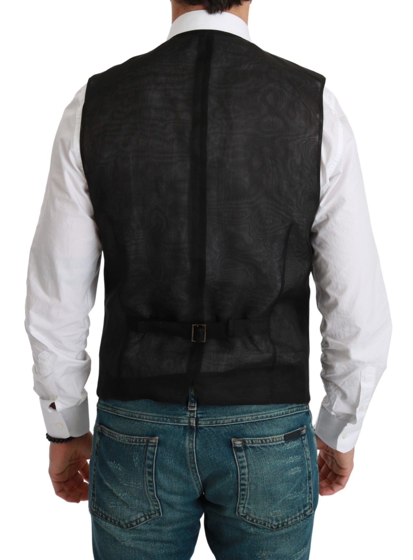 Black Waistcoat Formal Double  Breasted Vest