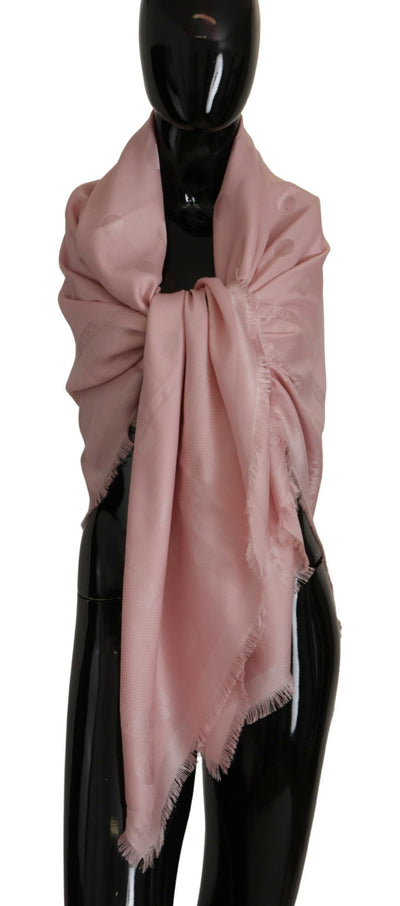 Pink Silk Neck Wrap Shawl Logo Scarf