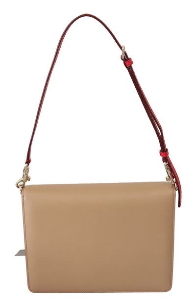 Purple Beige Red Leather Crossbody Purse Bag