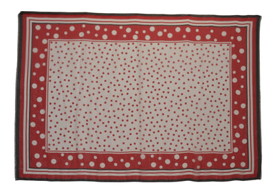 White Red Polka Dots Shawl Wrap Scarf