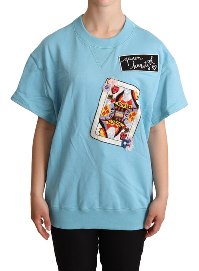 BLue Queen Of Hearts Card Sweater T-shirt