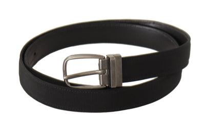 Black Suede Leather Silver Metal Buckle Belt