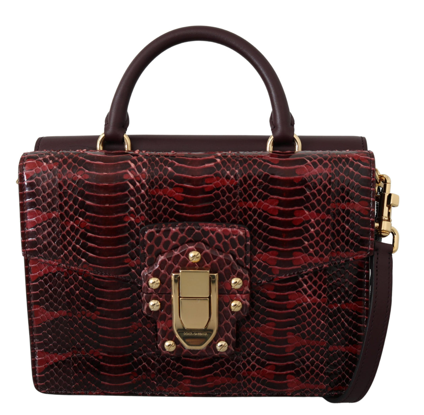 Bordeaux Snakeskin Leather Shoulder LUCIA Purse