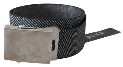 Black Silver Metal Brushed Buckle Waist Belt