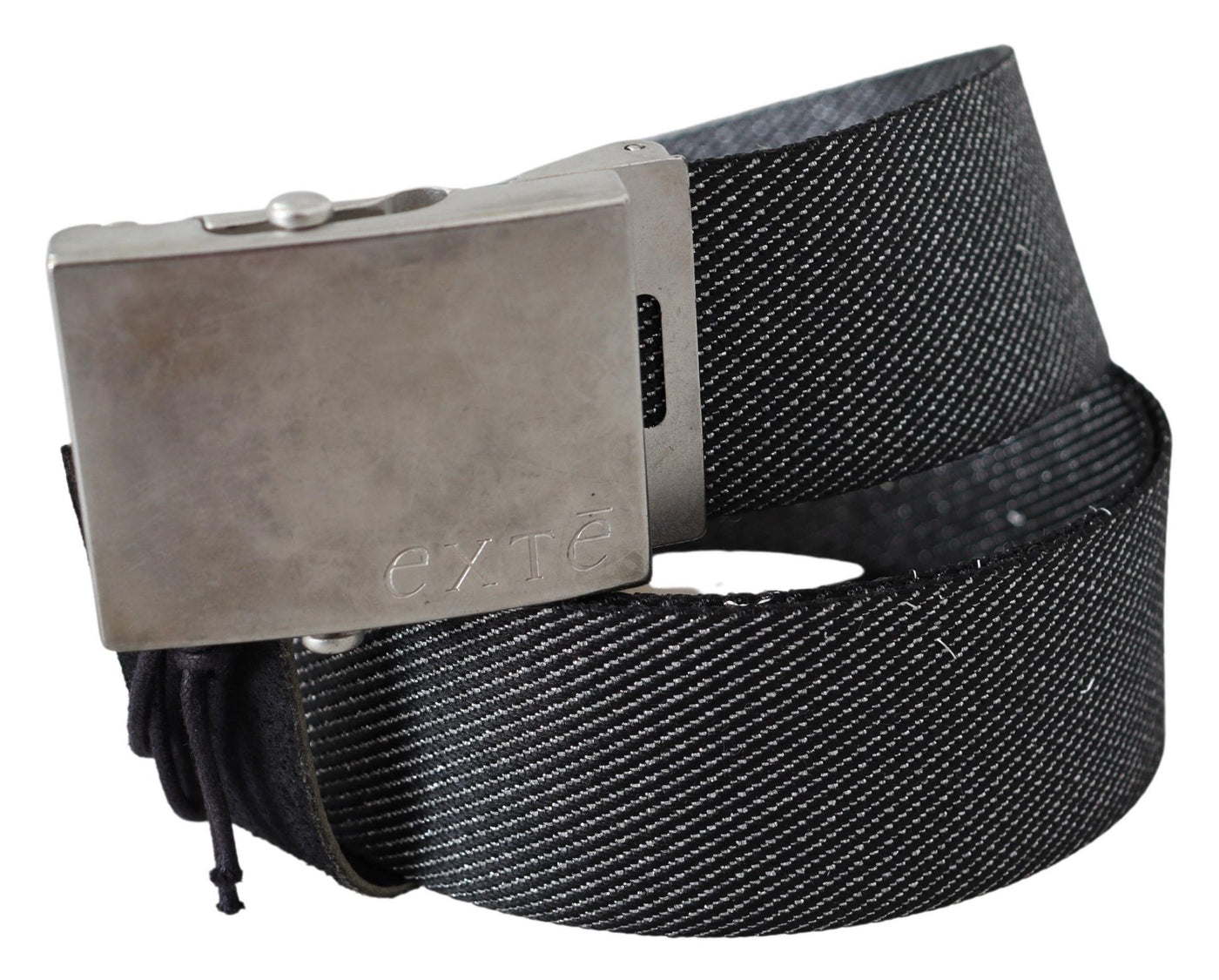 Black Silver Metal Brushed Buckle Waist Belt