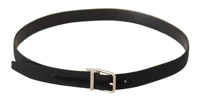 Black Canvas Silver Tone Metal Buckle Men Belt