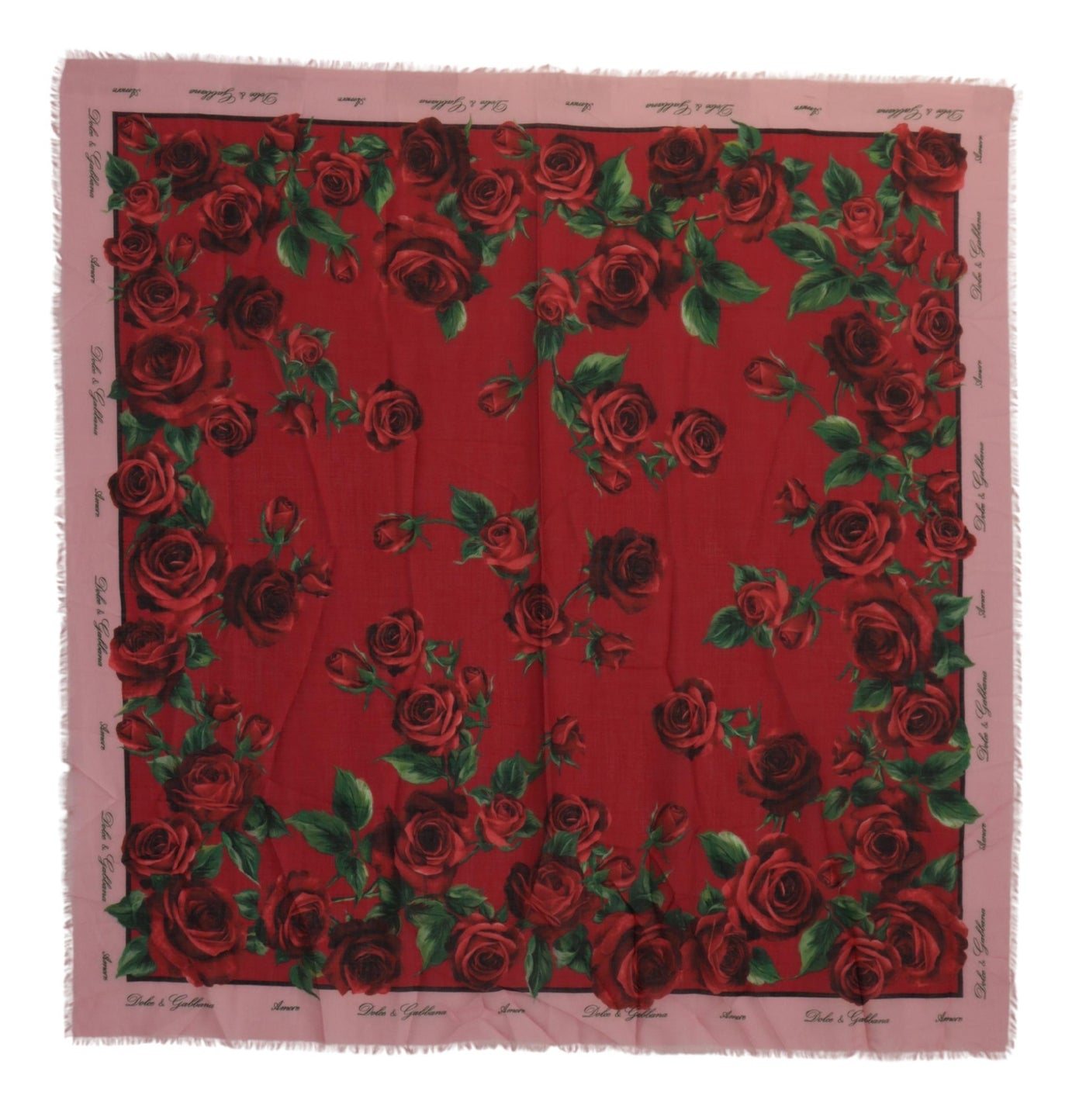 Multicolor Roses Cashmere Fringes Scarf