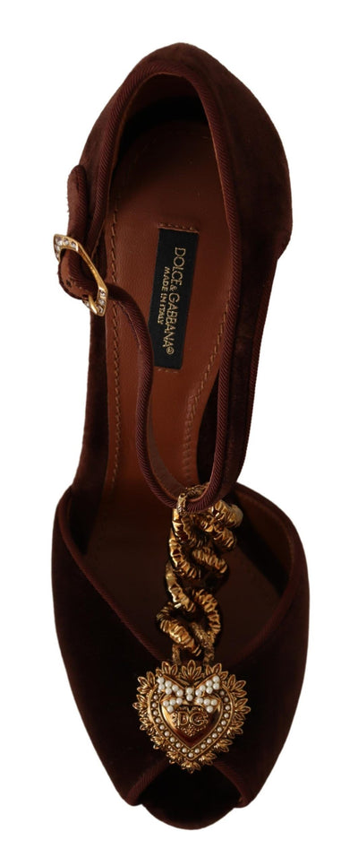 Brown Coppar Devotion Heart Sandals Shoes