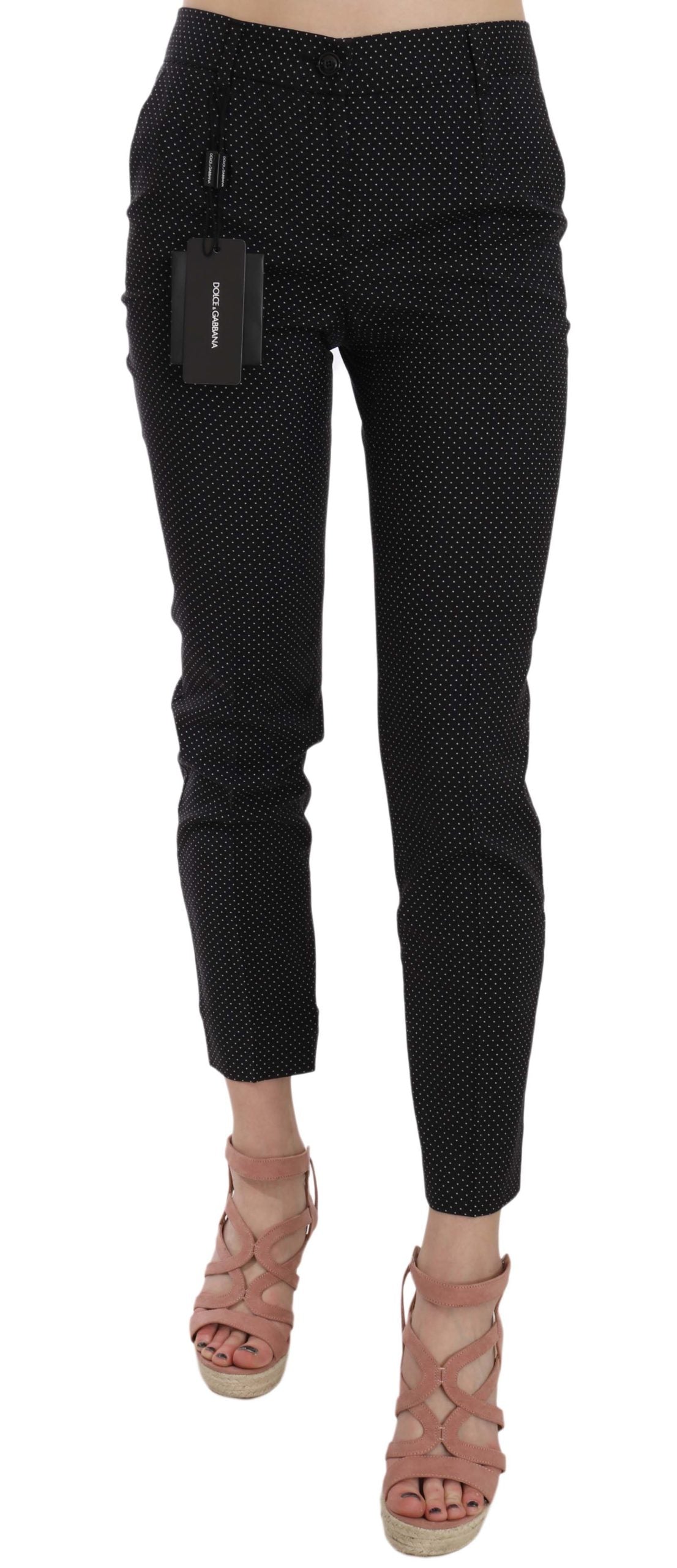 Polka Dot Slim Capri Trousers Tapered Pants