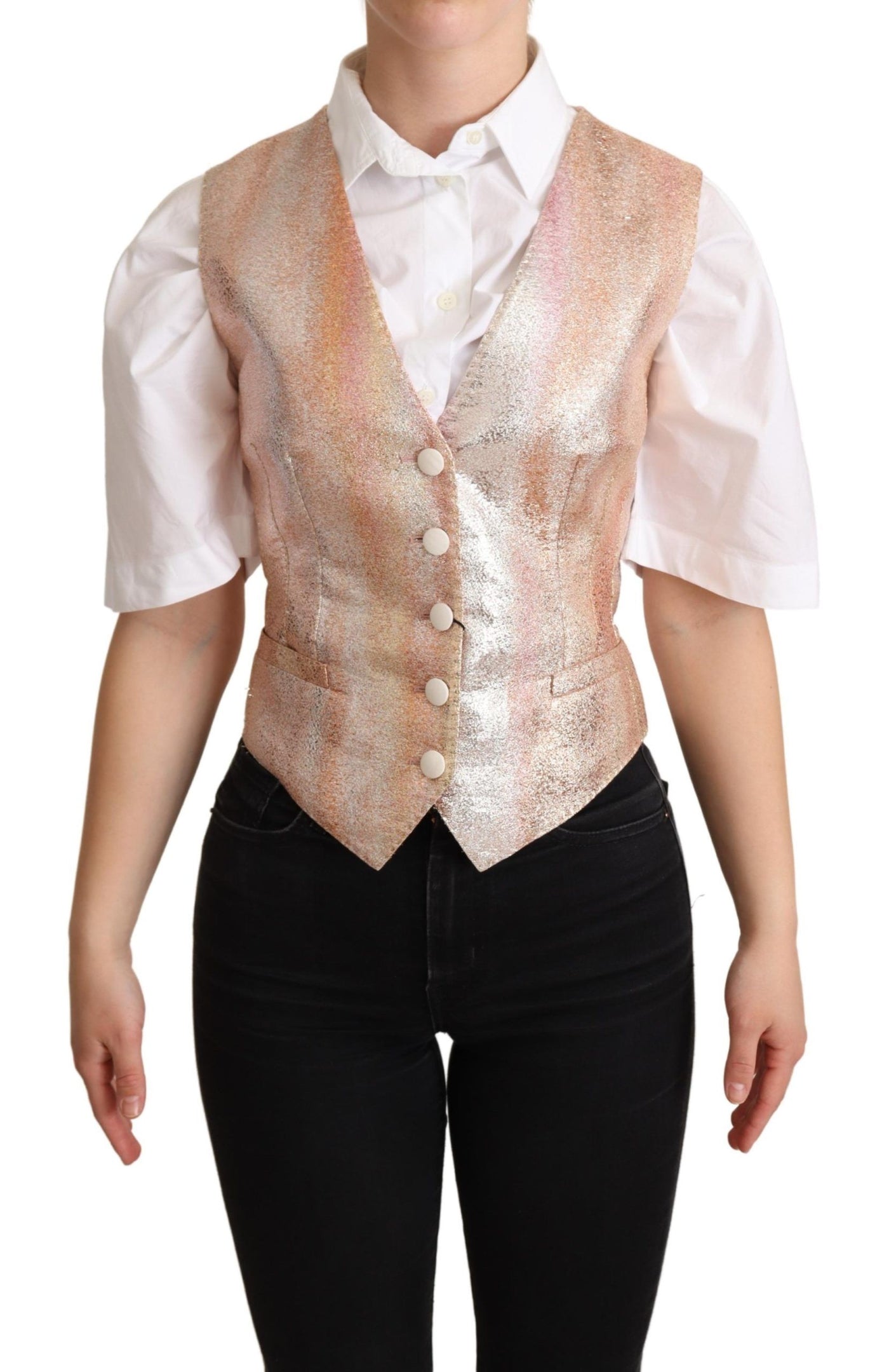 Pink Waistcoat Stripe Waistcoat Vest Top