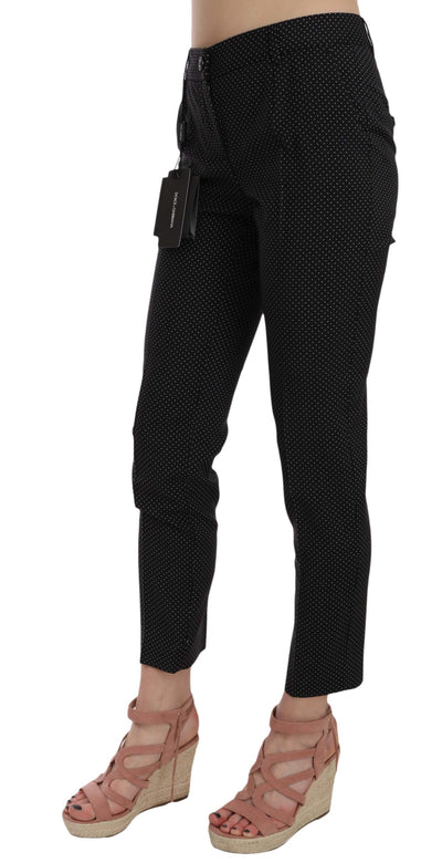 Polka Dot Slim Capri Trousers Tapered Pants