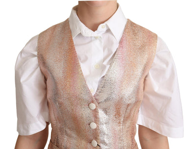 Pink Waistcoat Stripe Waistcoat Vest Top