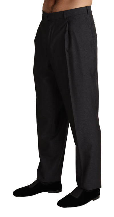 Gray Wool Blend Formal Trousers Pants