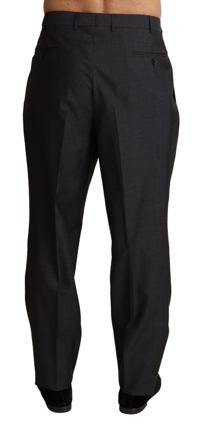 Gray Wool Blend Formal Trousers Pants