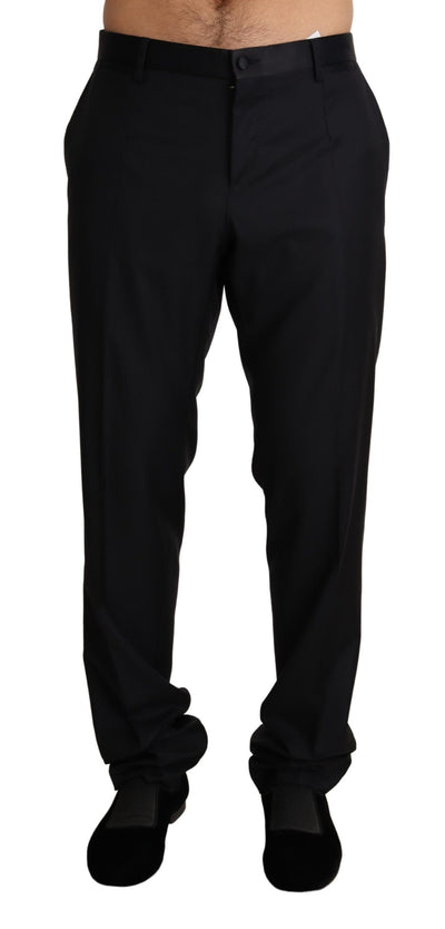 Black Wool Formal Tuxedo Trouser Pants