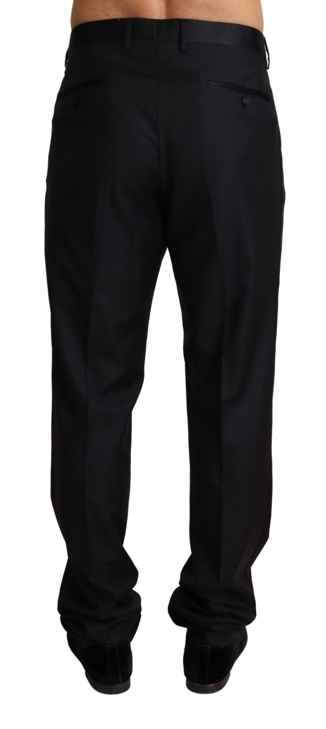 Black Wool Formal Tuxedo Trouser Pants