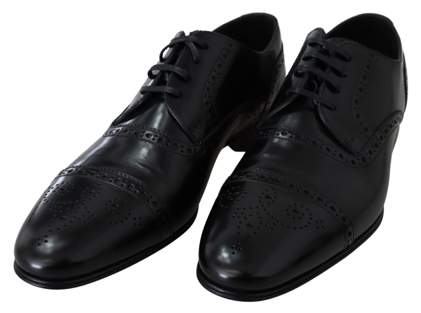 Black Leather Men Derby Formal Loafers Shoes