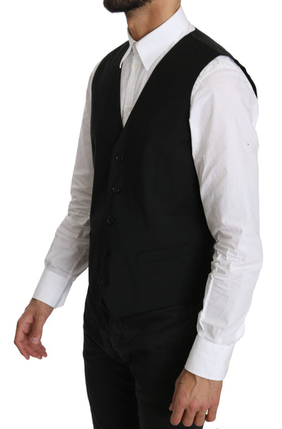 Black Waistcoat Formal Gillet STAFF Vest Dress