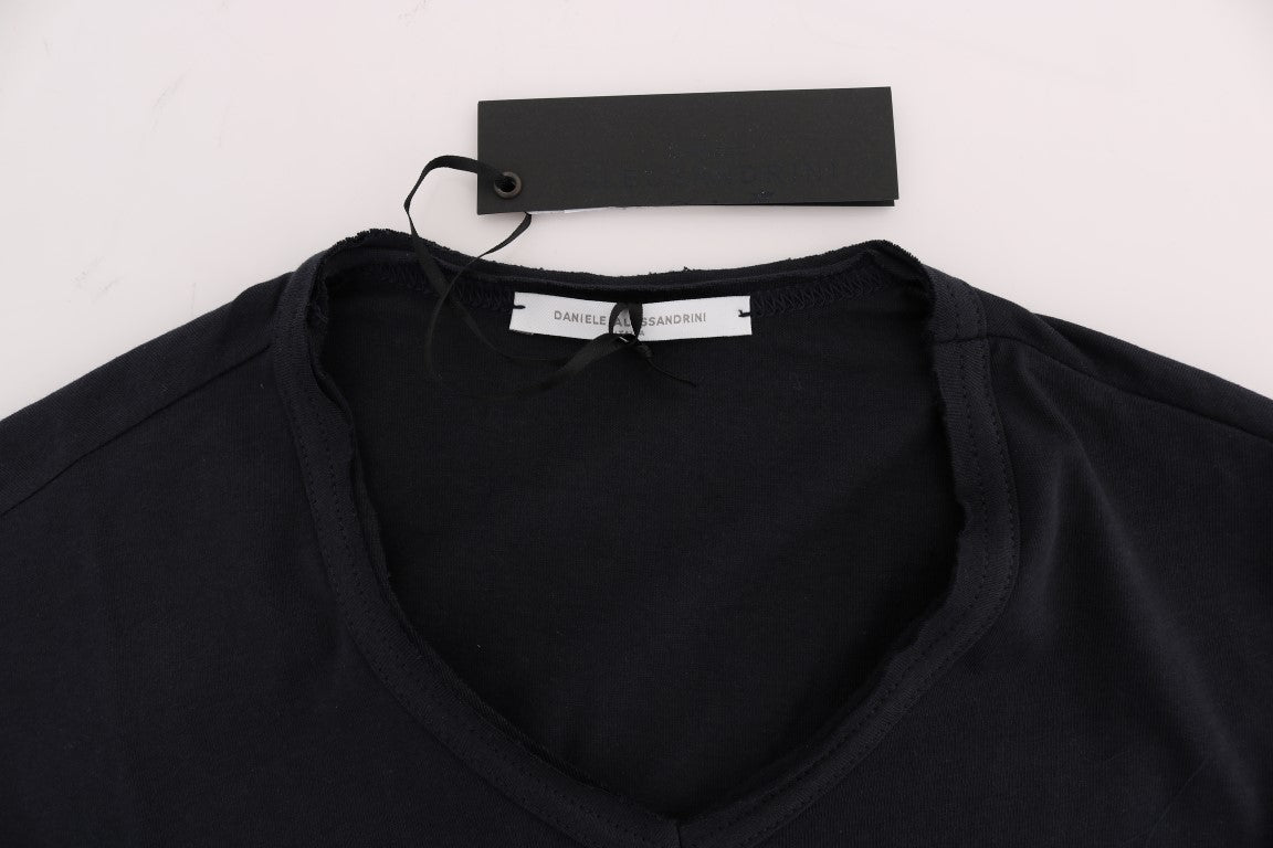 Black Cotton Crew Neck Pocket T-shirt