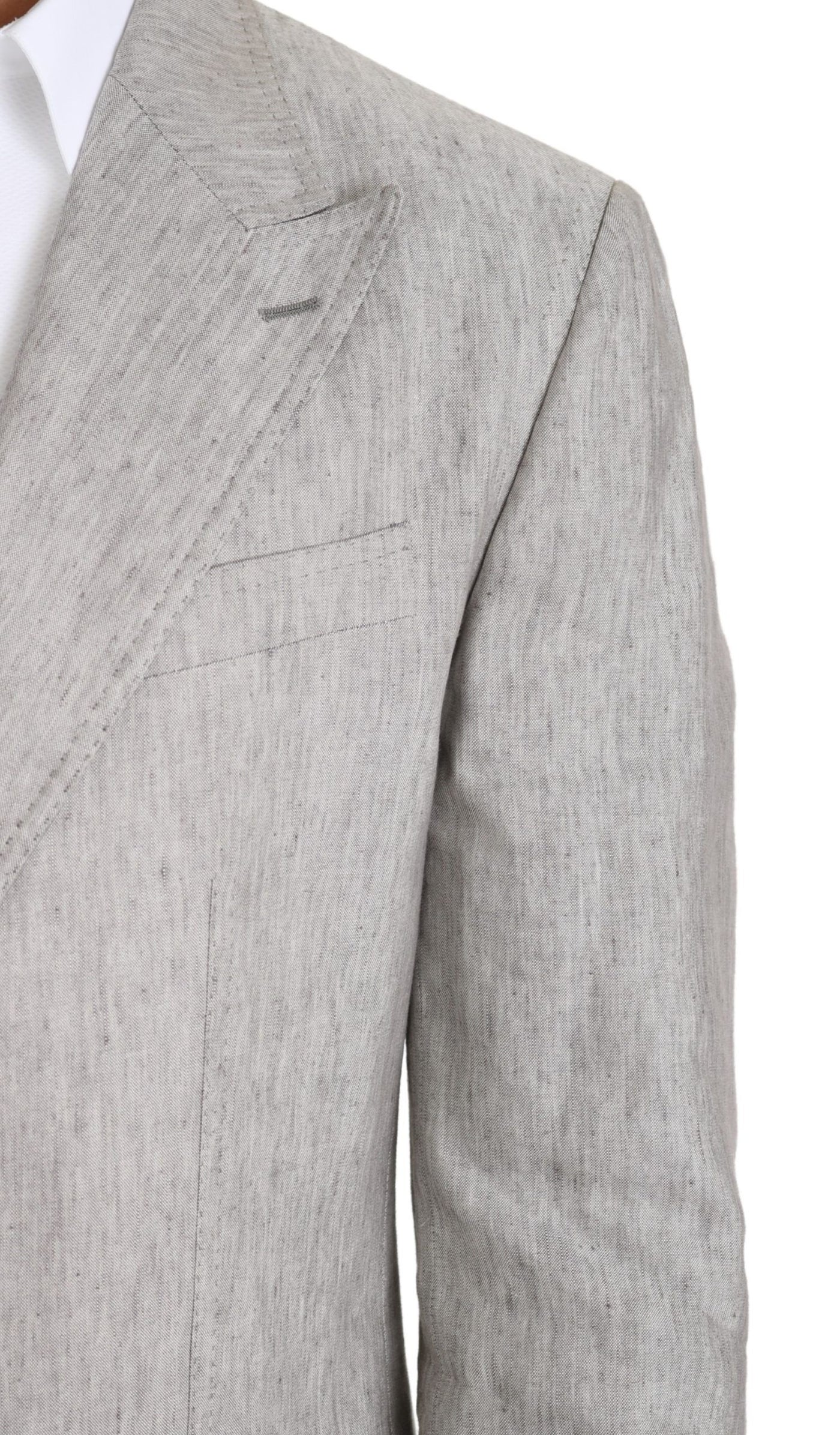 Gray Single Breasted 2 Piece Linen NAPOLI Suit