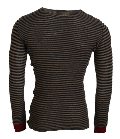 Multicolor Stripes Wool Crewneck Pullover Sweater