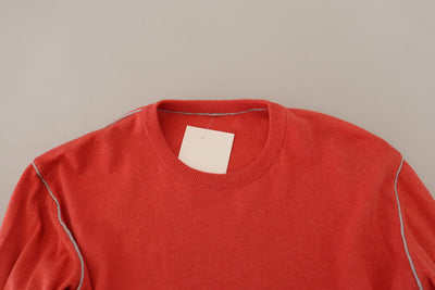 Orange Cotton Crewneck Pullover Sweatshirt Sweater