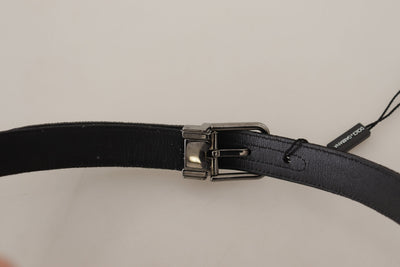 Black Cotton Silver Tone Metal Buckle Belt