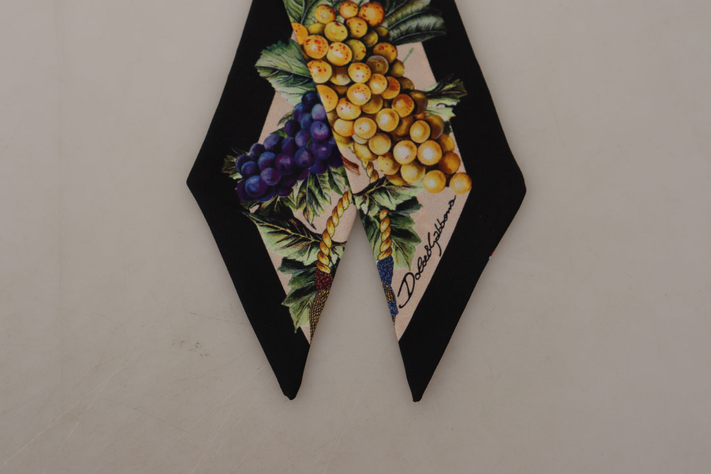 Multicolor Silk Grapes Print Necktie Scarf