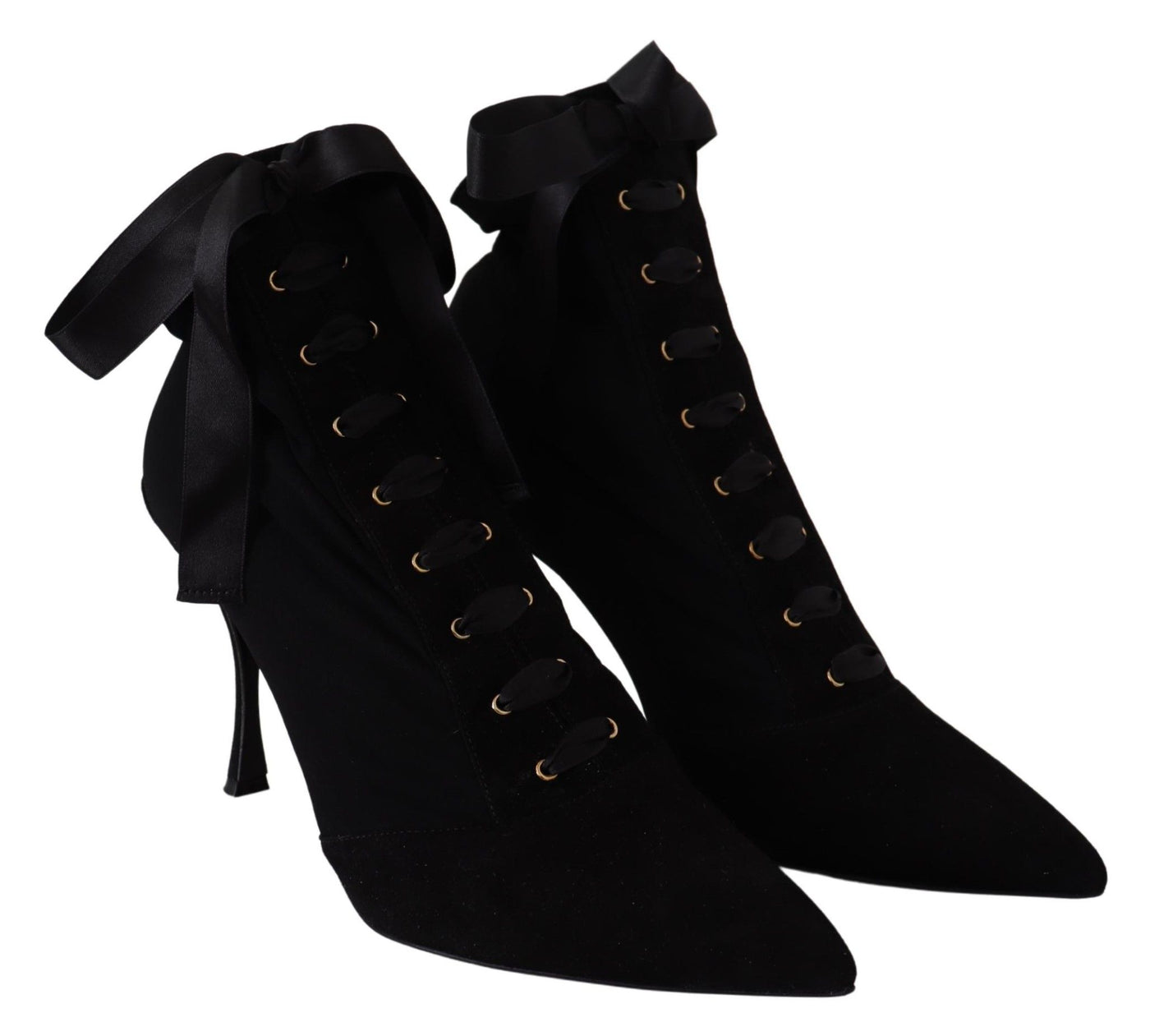 Black Stretch Short Ankle Boots Shoes