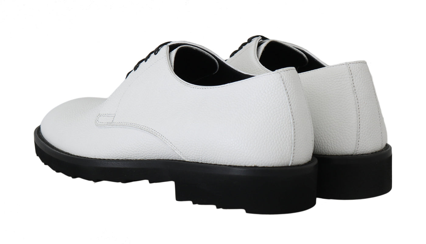 White Leather Derby Dress Formal Shoes