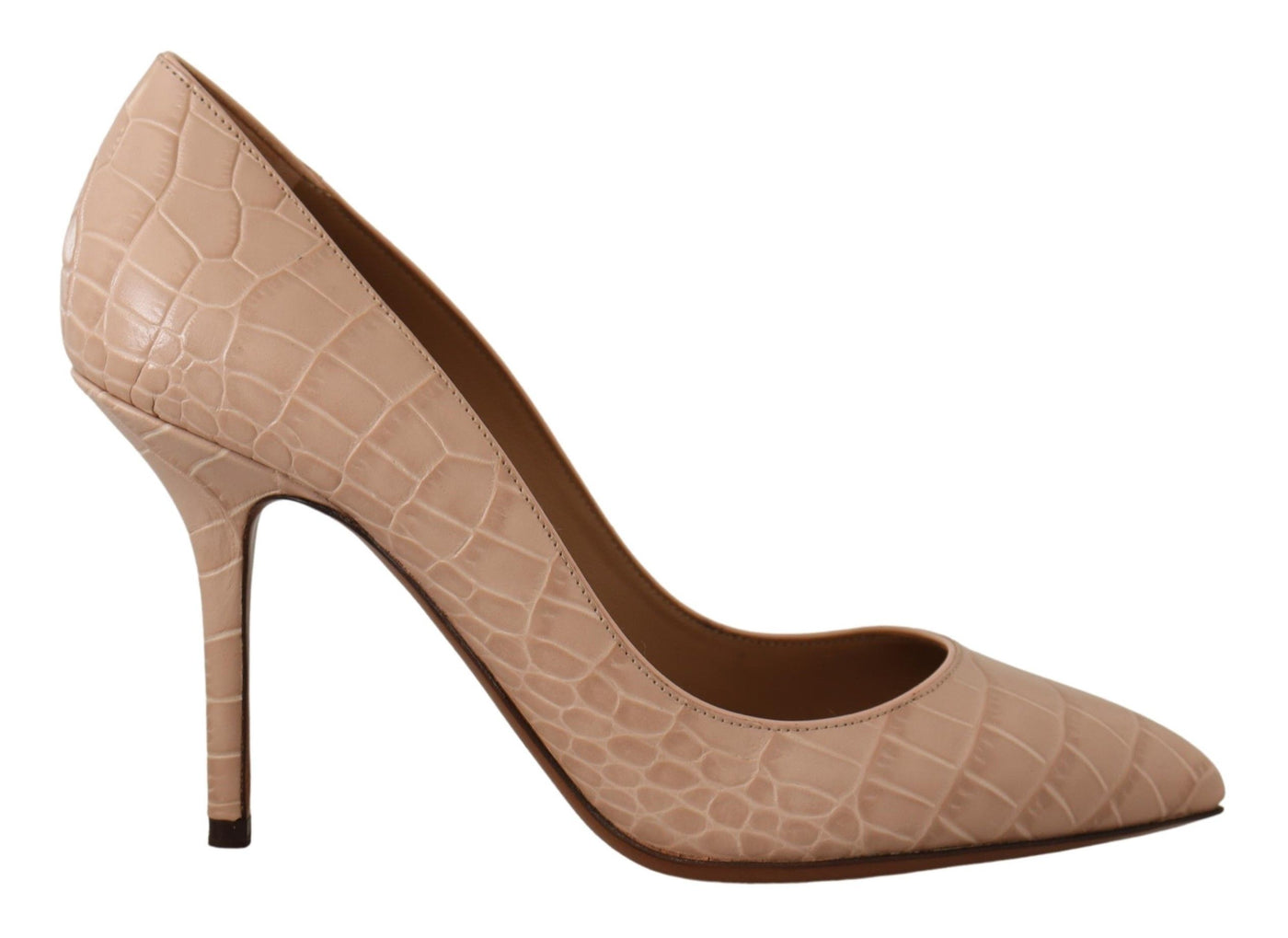 Beige Nude Leather BELLUCCI Heels Pumps Shoes