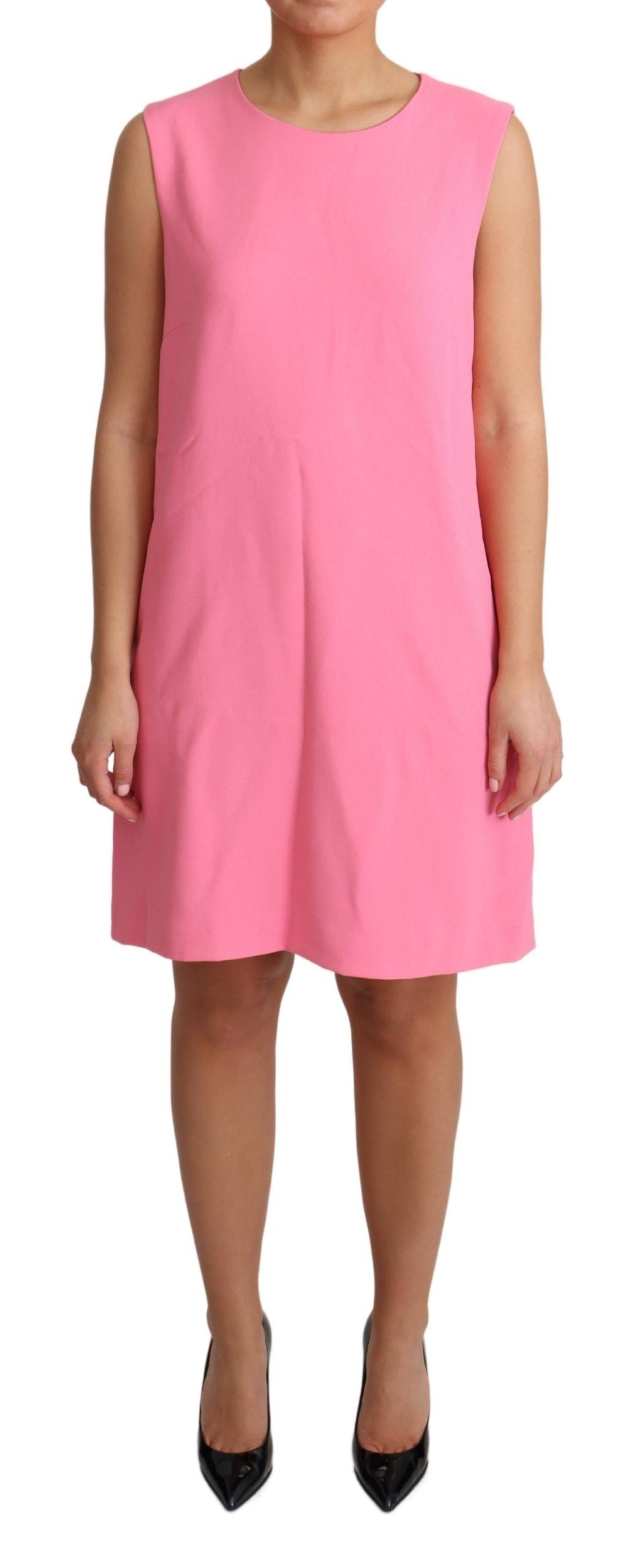 Pink Shift Sleeveless Knee Length Dress