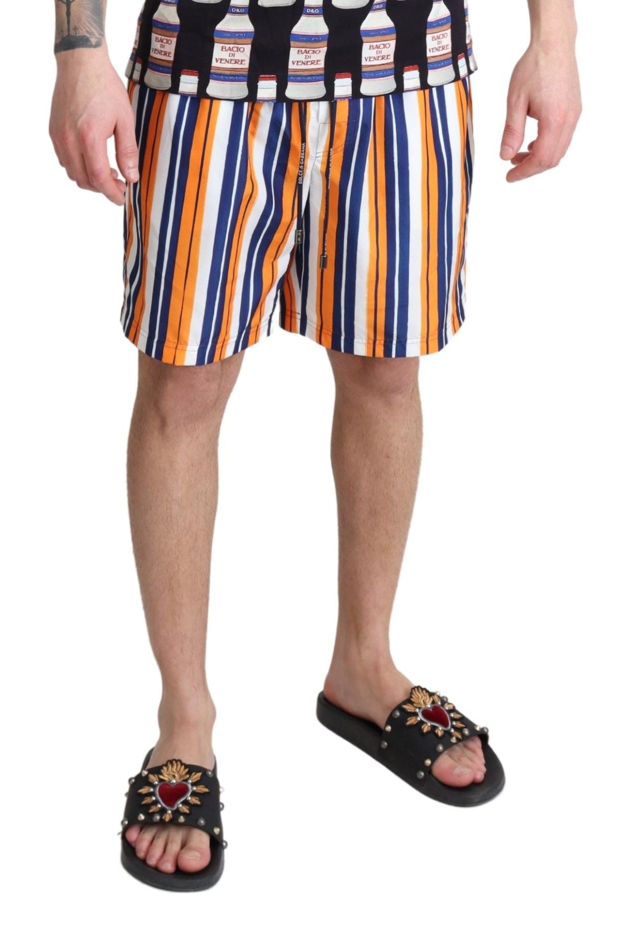 Multicolor Striped Beachwear Swimshorts