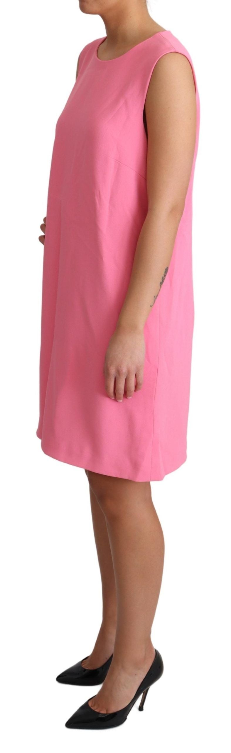 Pink Shift Sleeveless Knee Length Dress