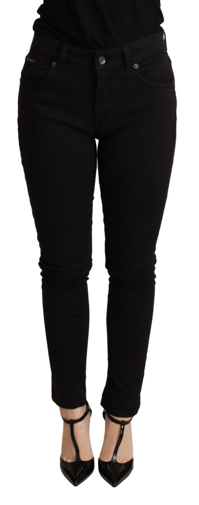 Black Skinny Denim Cotton Stretch Trouser