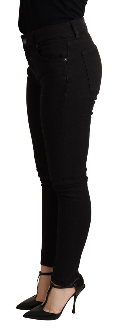 Black Skinny Denim Cotton Stretch Trouser