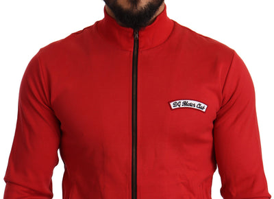 Red DG Motor Club Zipper Stretch Sweater