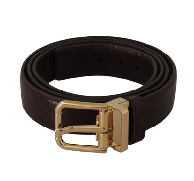 Brown Leather Gold Metal Buckle Belt