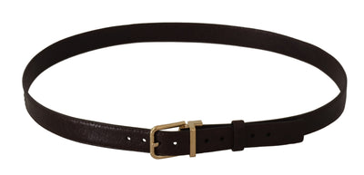 Brown Leather Gold Metal Buckle Belt