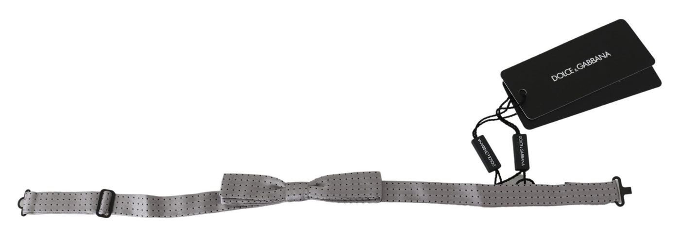 Gray Polka Dot Mens Necktie Papillon Bow Tie