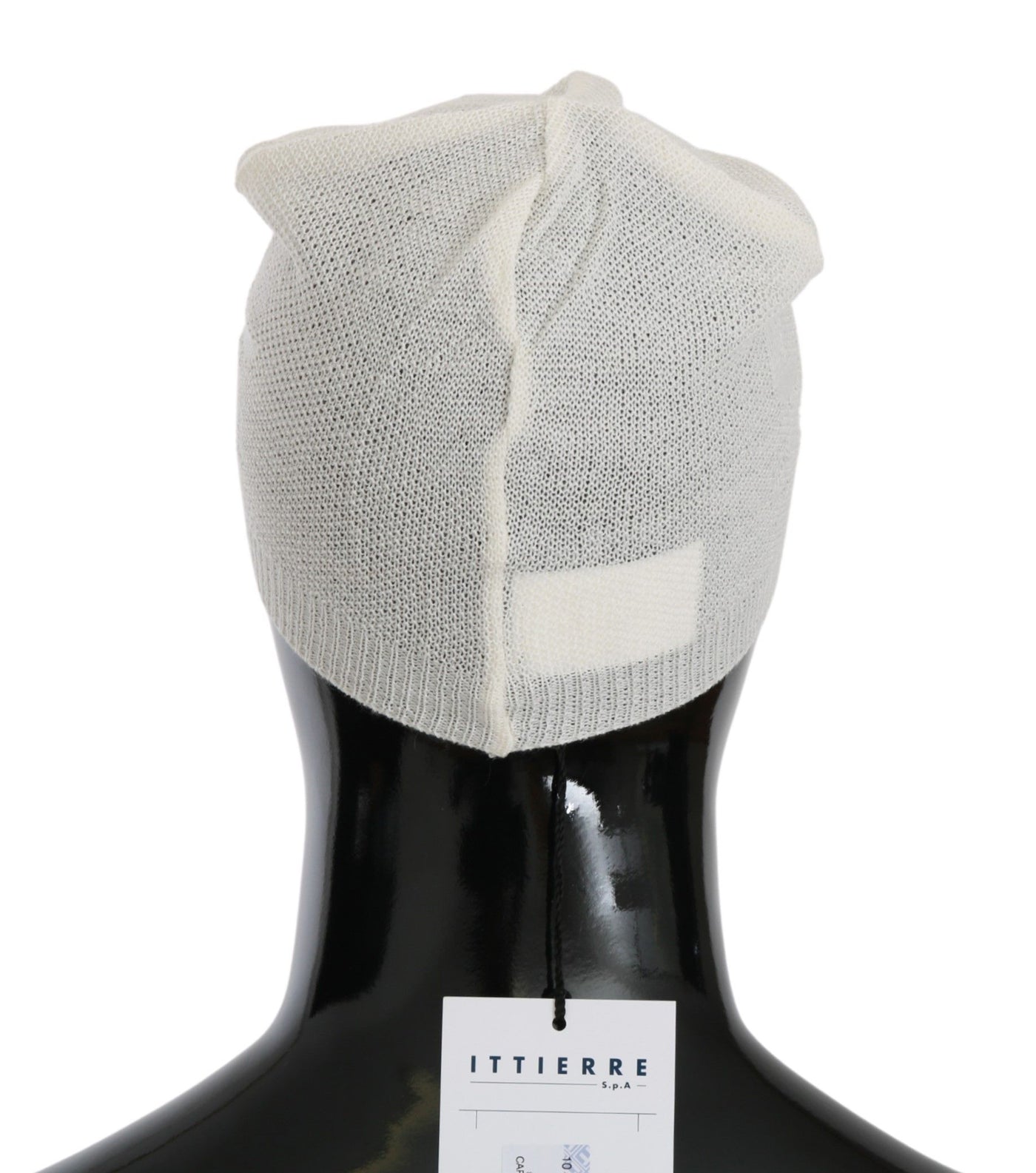 Beanie White Wool Blend Branded Hat