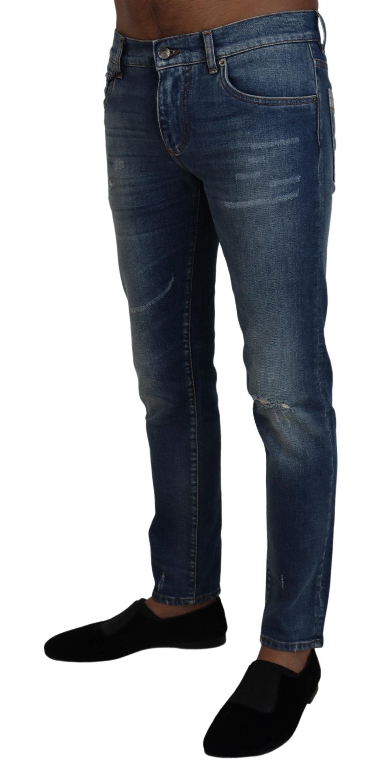 Blue Wash Cotton Stretch Skinny Denim Jeans