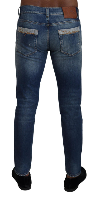 Blue Wash Cotton Stretch Skinny Denim Jeans