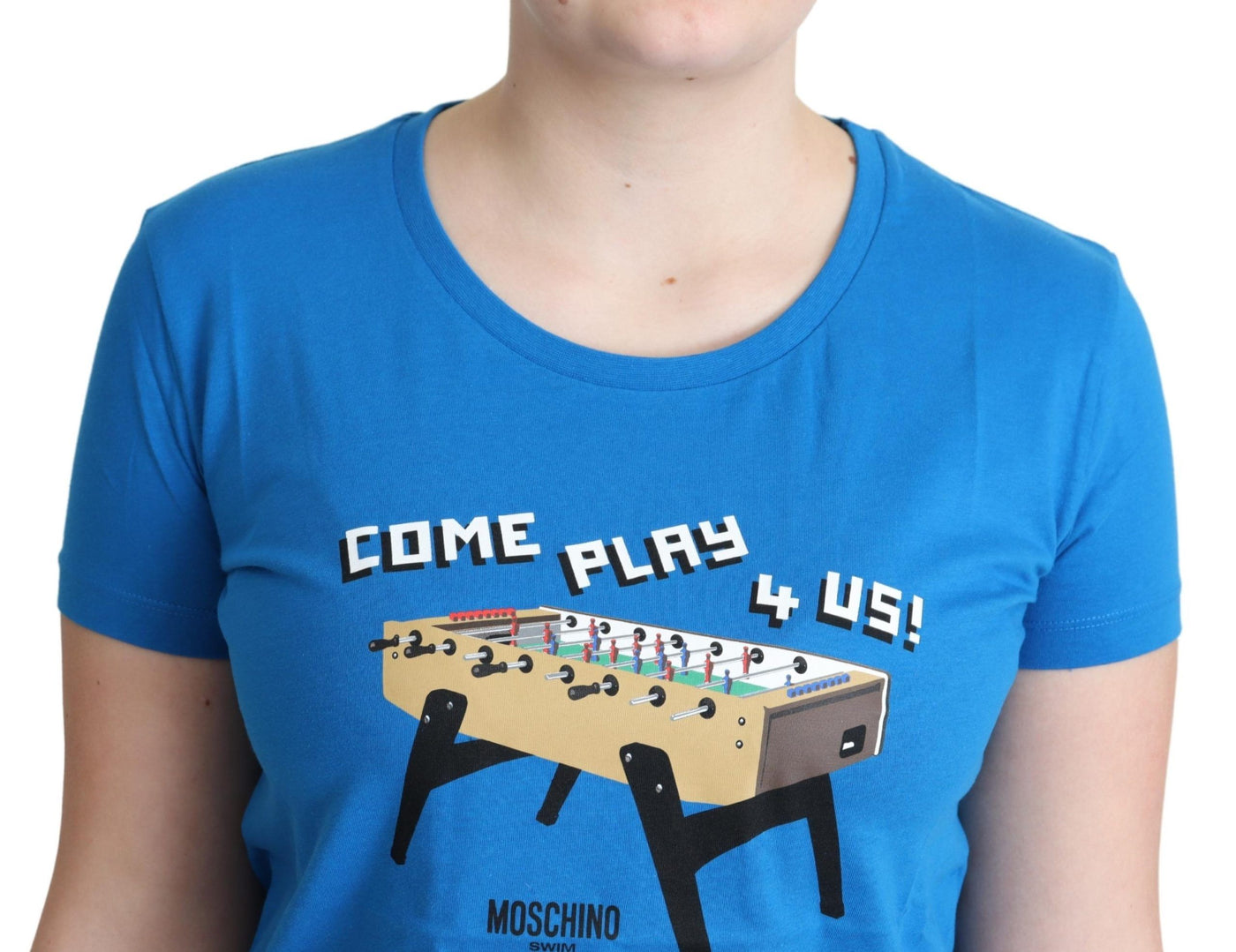 Blue Cotton Come Play 4 Us Print T-shirt