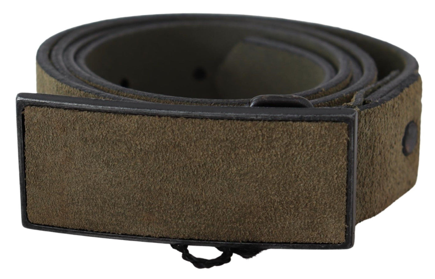 Green Leather Velvet Buckle Waist Army Belt